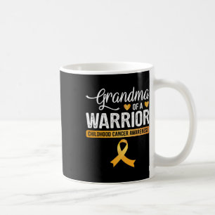 Grandma Of A Warrior Childhood Cancer Ribbon Coffee Mug