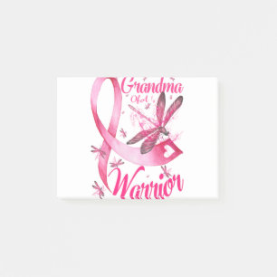 Grandma Of A Warrior Dragonfly Breast Cancer Post-it Notes