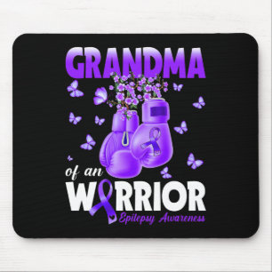 Grandma Of A Warrior Epilepsy Awareness Boxing Glo Mouse Pad