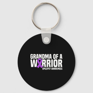 Grandma of a Warrior Purple Ribbon Epilepsy Awaren Key Ring