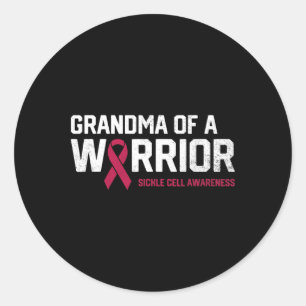 Grandma Of A Warrior Sickle Cell Anaemia Awareness Classic Round Sticker