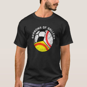Grandma Of Ballers  Baseball Softball Soccer Grand T-Shirt