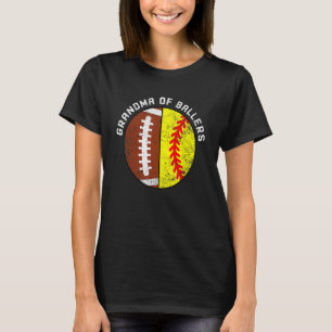 Grandma Of Ballers   Football Softball Grandma T-Shirt