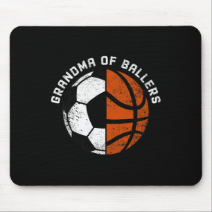 Grandma Of Ballers Fun Soccer Basketball Grandma Mouse Pad