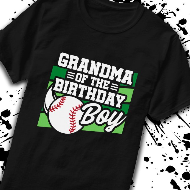 Grandma of Birthday Boy Boys Baseball Grandmother T-Shirt (Creator Uploaded)