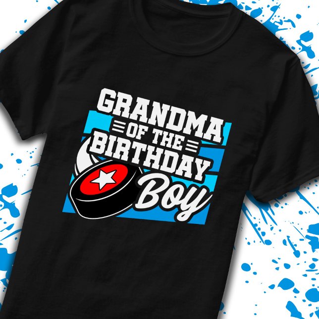 Grandma of Birthday Boy Boys Hockey Grandmother T-Shirt (Creator Uploaded)