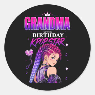 Grandma Of Birthday Kpop Star Girls Korean Pop Classic Round Sticker