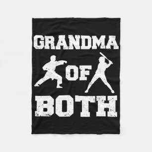 Grandma Of Both Funny Sell And Karate Grandma Fleece Blanket
