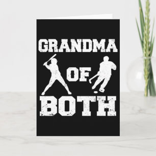 Grandma Of Both Funny Sell Hockey Grandma Card