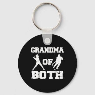 Grandma Of Both Funny Sell Hockey Grandma Key Ring