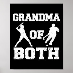 Grandma Of Both Funny Sell Hockey Grandma Poster