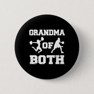 Grandma Of Both Funny Sketll And Cheer Grandma 6 Cm Round Badge