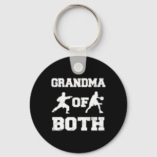 Grandma Of Both Funny Sketll And Karate Grandma Key Ring