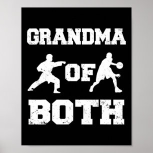Grandma Of Both Funny Sketll And Karate Grandma Poster