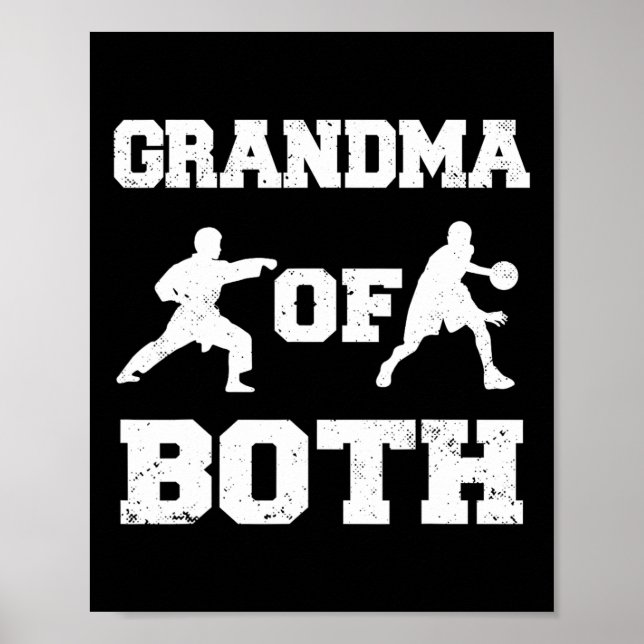 Grandma Of Both Funny Sketll And Karate Grandma  Poster (Front)