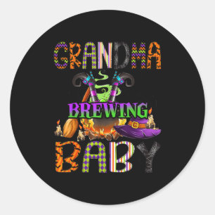 Grandma Of Brewing Baby Halloween One Soky Grandma Classic Round Sticker