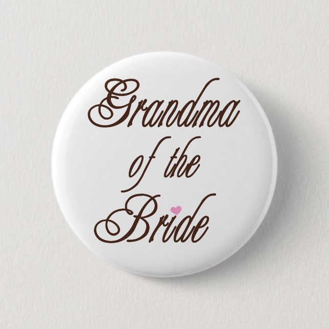 Grandma of Bride Classy Browns 6 Cm Round Badge (Front)