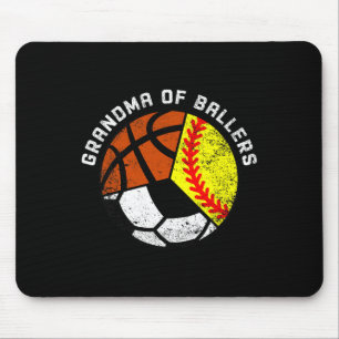 Grandma Of Byllers Fun Softbyll Soccer Bysketbyll Mouse Pad