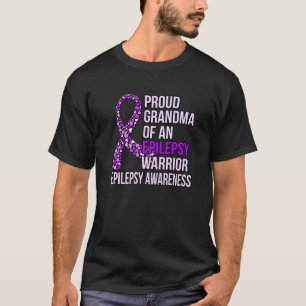 Grandma Of Epilepsy Warrior Purple Ribbon Awarenes T-Shirt