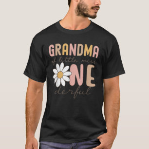 Grandma of Little Miss Onederful First Birthday Da T-Shirt