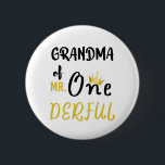 Grandma of MR Onederful Wonderful Funny 1st Bday 6 Cm Round Badge<br><div class="desc">Grandma of MR Onederful Wonderful Funny 1st Birthday T-Shirt Grandma of Mr Onederful First One-Derful Matching T-Shirt mr onederful, birthday, 1st birthday, one derful, 1st birthday party baby, 1st b day, newborn, grandma wonderful, mr onederful 1st birthday, grandma of mr onederful, matching, family matching for birthday, 1 year old, baby...</div>
