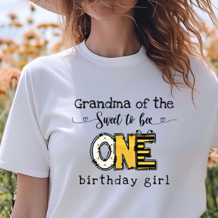 Grandma of  So sweet to bee one floral birthday  T-Shirt