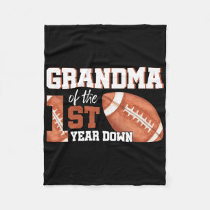 Grandma Of The 1 Year Old Birthday Football 1st Ye Fleece Blanket