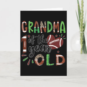 Grandma Of The 1 Year Old Football 1st Birthday Bo Card