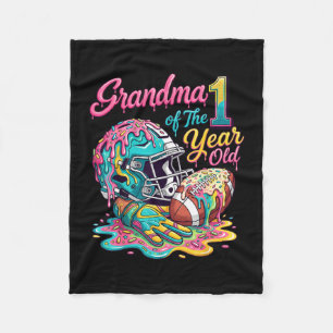 Grandma of the 1 year old football lover 1st fleece blanket
