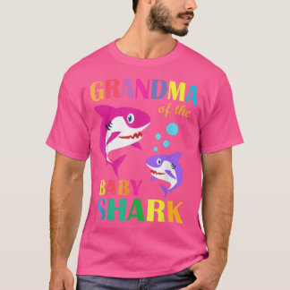 Grandma Of The Baby Birthday Shark Grandma Shark  T-Shirt