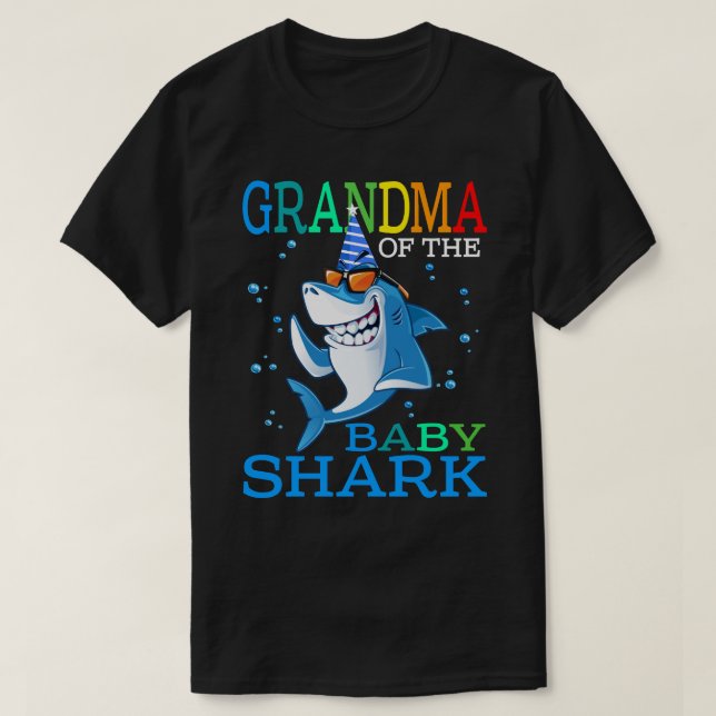 grandma Of The Baby Shark Birthday Brother Shark S T-Shirt (Design Front)