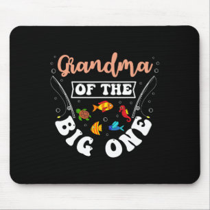 Grandma Of The Big One Fishing Birthday Party Bday Mouse Pad