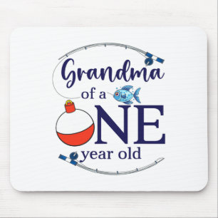 Grandma Of The Big One Fishing Boy First Birthday Mouse Pad