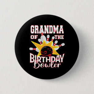 Grandma Of The Birthday Bowler Kid Bowling Party 6 Cm Round Badge