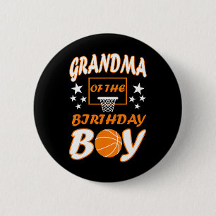 Grandma of The Birthday boy Basketball Lover Match 6 Cm Round Badge