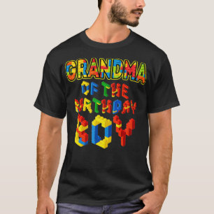 Grandma of the Birthday Boy  Block Building Birthd T-Shirt