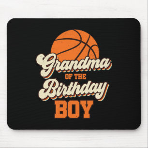 Grandma Of The Birthday Boy Bysketbyll Mama Nana F Mouse Pad