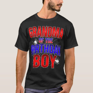 Grandma Of The Birthday Boy Costume Spider Web Bda T-Shirt
