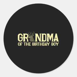 Grandma Of The Birthday Boy Deer Hunter Camouflage Classic Round Sticker