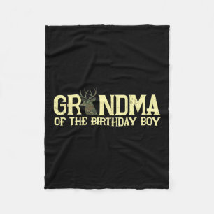 Grandma Of The Birthday Boy Deer Hunter Camouflage Fleece Blanket