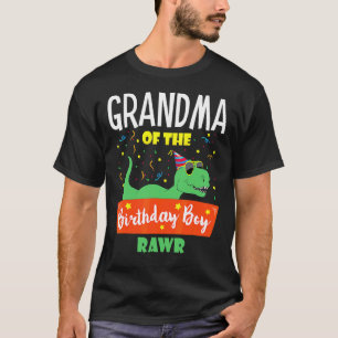Grandma Of The Birthday Boy Dinosaur Raptor Tee