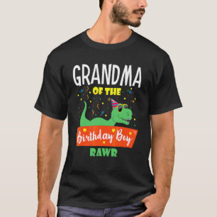 Grandma Of The Birthday Boy Dinosaur Raptor Tee