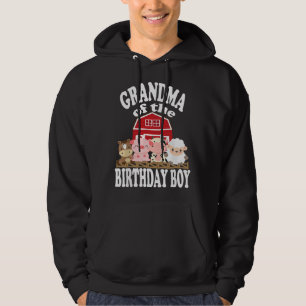 Grandma Of The Birthday Boy Farming Animals B-day Hoodie