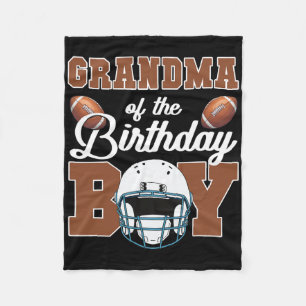 Grandma Of The Birthday Boy Football Party Family Fleece Blanket