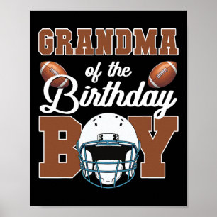 Grandma Of The Birthday Boy Football Party Family Poster