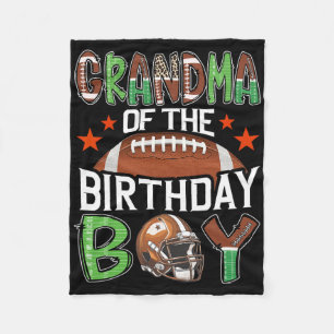 Grandma Of The Birthday Boy Game Day Football Fleece Blanket