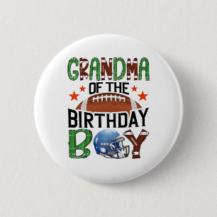 Grandma Of The Birthday Boy Game Day Footll Lover 6 Cm Round Badge