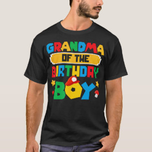 Grandma Of The Birthday Boy Game Gaming Family Mat T-Shirt