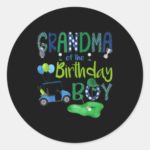 Grandma of the birthday boy hole in one golf lover classic round sticker