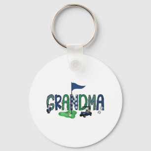 Grandma Of The Birthday Boy Hole In One Golf Sport Key Ring
